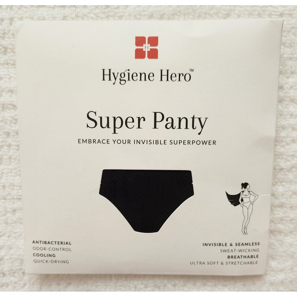 Women's Panty 3XL Black Hipster Hygiene Hero Invisible Cooling Seamless NWT